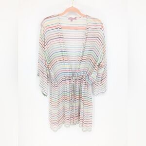 Calypso St Barth Silk Sheer Striped Cover-Up Dress Women Size 0 Beach Resortwear